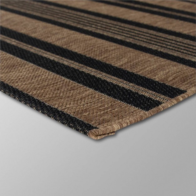 7 x27 10 quot x10 x27 Stripe Outdoor Rug Brown