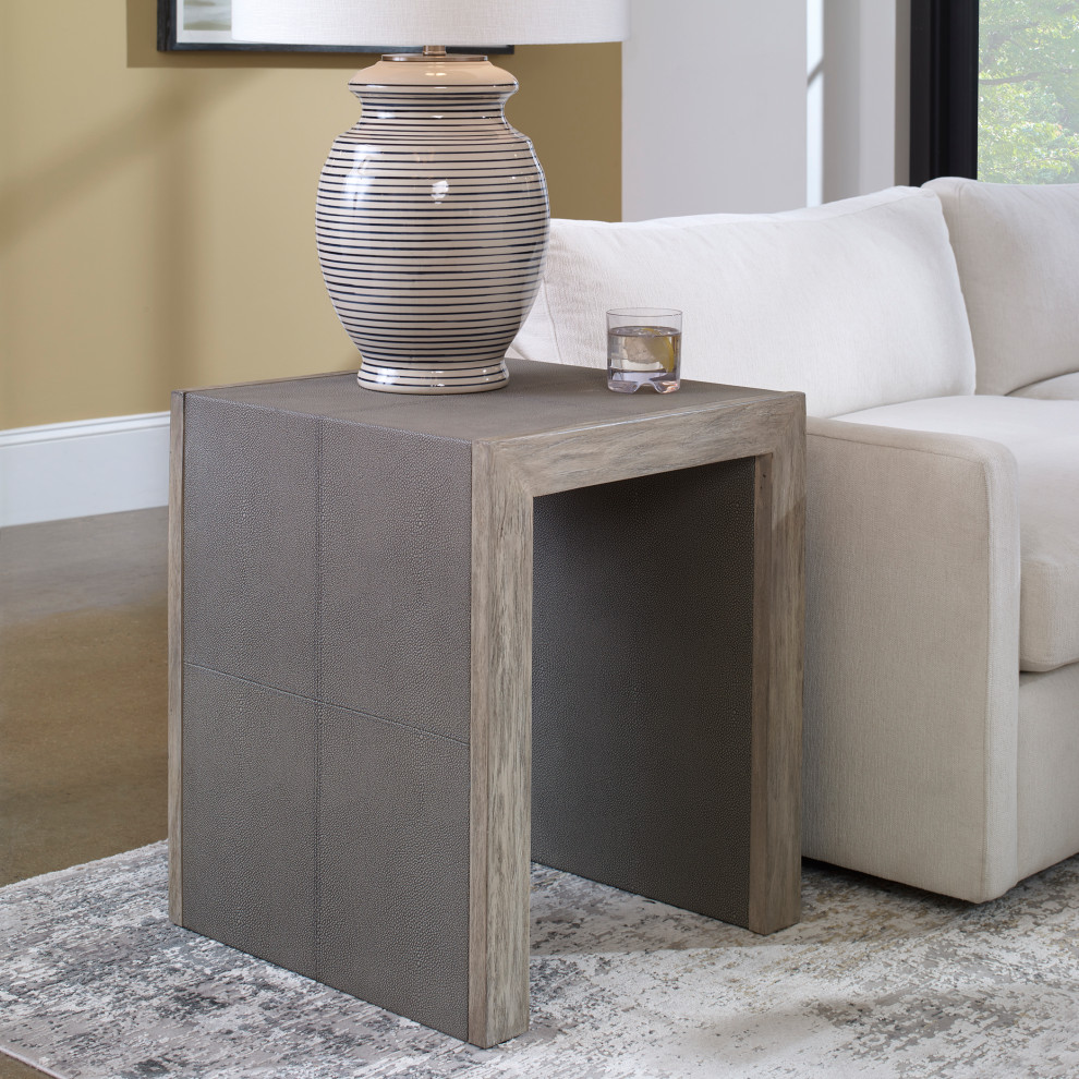 Uttermost Aerina Modern Gray End Table   Farmhouse   Side Tables And End Tables   by Uttermost  Houzz