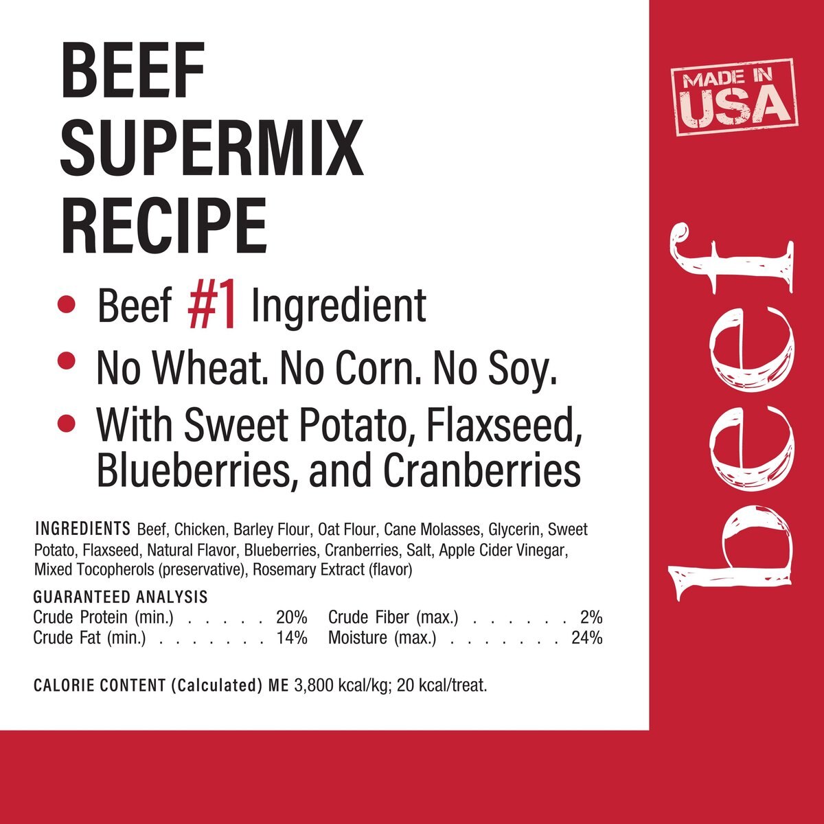 Callie's Kitchen Beef Supermix Recipe Dog Treats， 4-oz bag