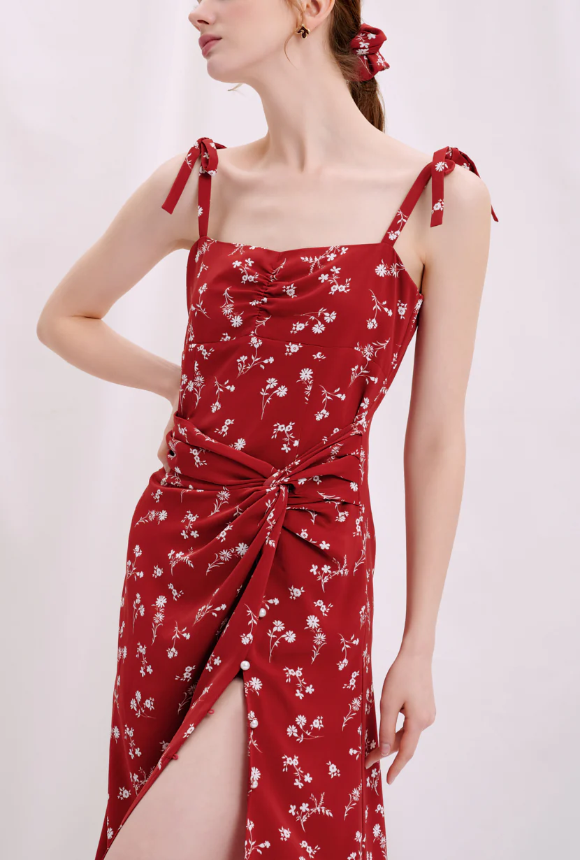 Lorraine Dress - Red Floral