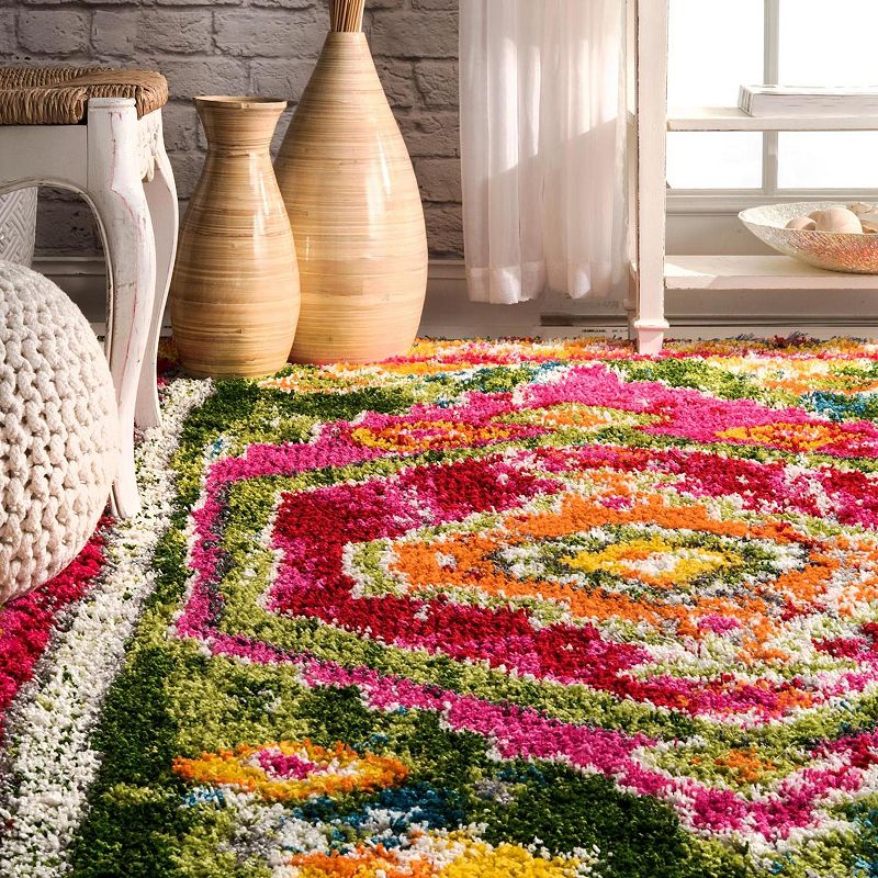 nuLoom Shania Medallion Shaggy Area Rug