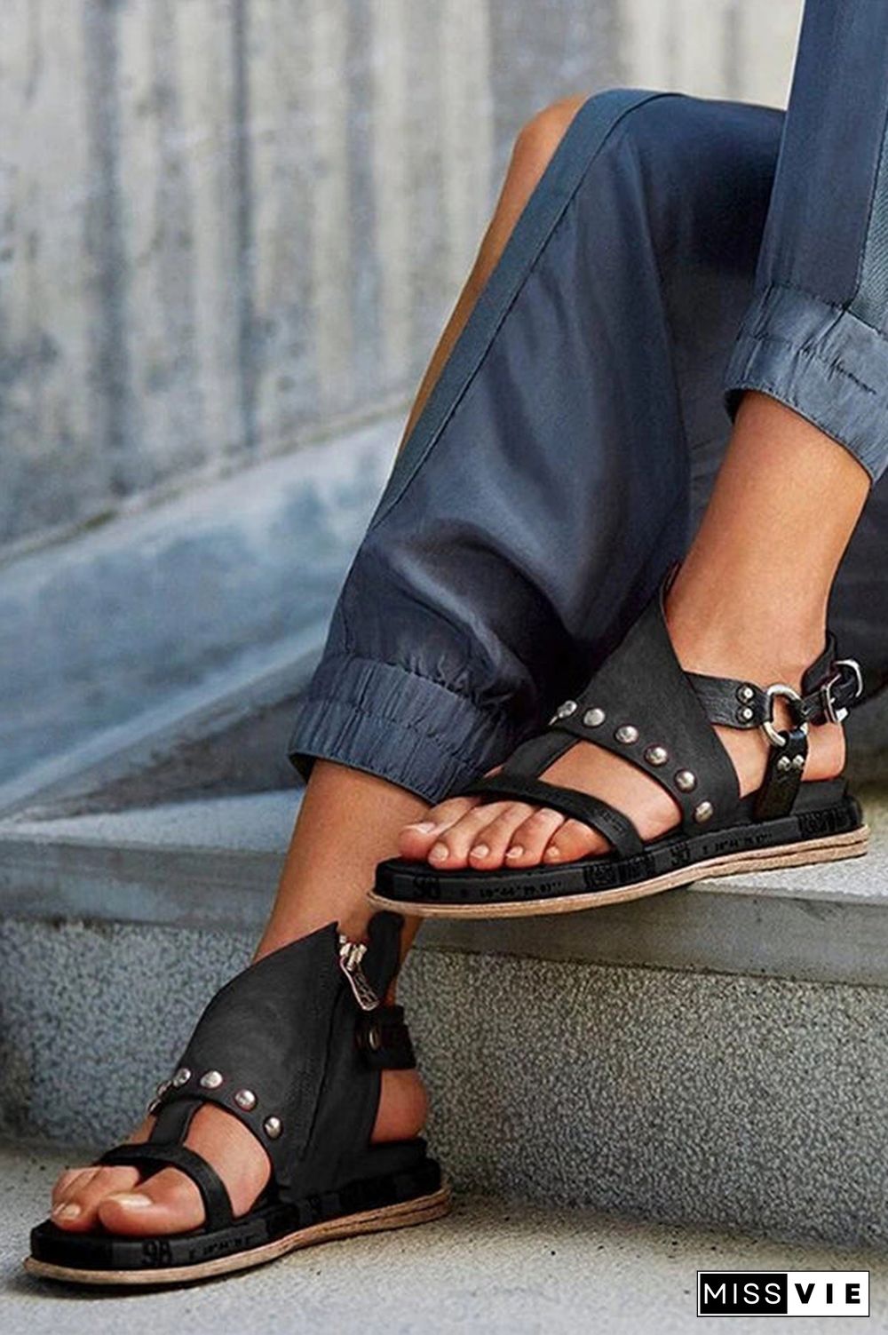 Cross Strap Flats Sandals