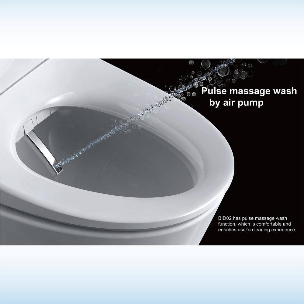 WOODBRIDGE Electric Bidet Seat for Elongated Toilet with Remote Control in White HT0064