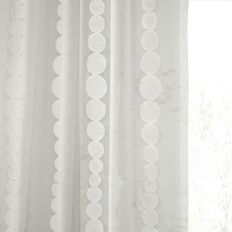 EFF 1-Panel Cleopatra Embroidered Sheer Window Curtain