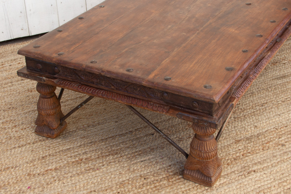 Antique Rustic Takhat Teak Coffee Table   Eclectic   Coffee And Accent Tables   by De cor  Houzz