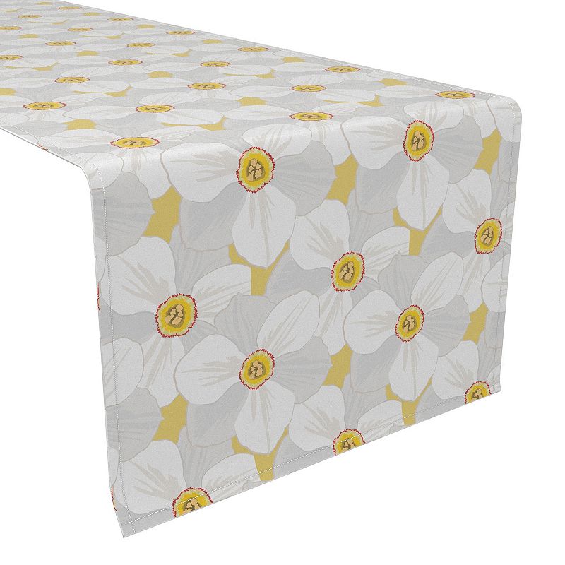 Table Runner， 100% Polyester， 12x72， Large Petal Flowers