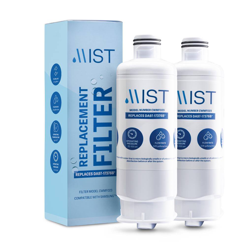 Mist  DA97-17376B Compatible with DA97-08006C HAF-QIN HAF-QINEXP Refrigerator Water Filter (2-Pack) DA97-17376B CWMF223