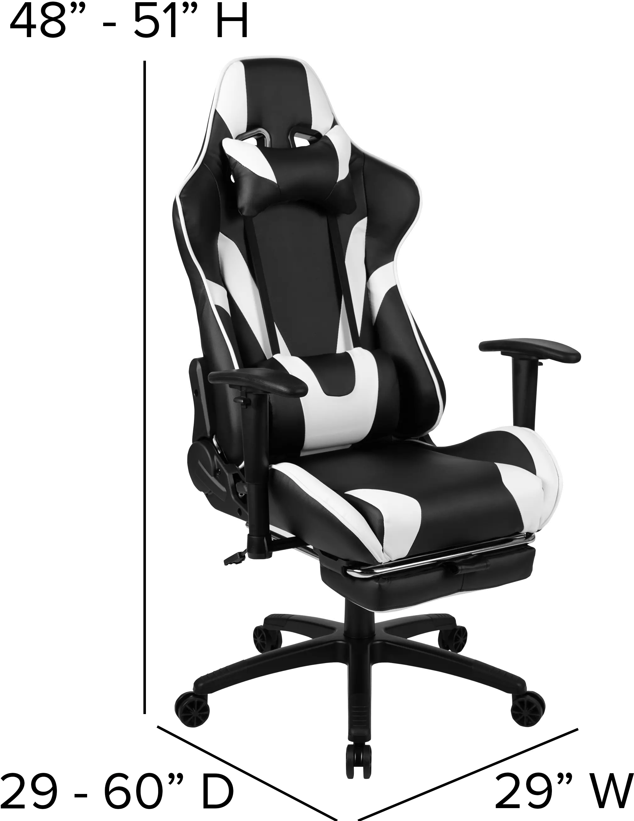 X30 White and Black Gaming Swivel Chair