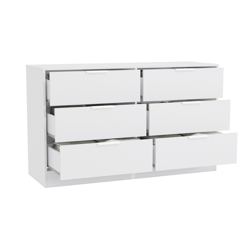 Vail 6 Drawer Dresser   White