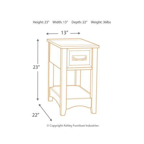 Signature Design by Ashley Breegin Brown Finish Wood Chairside End Table