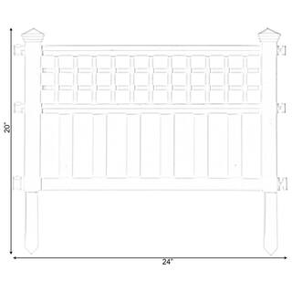 Gardenised 20 in. H White Vinyl Garden Gate Patio Picket Fence Flower Bed Border Edging QI003741.WL