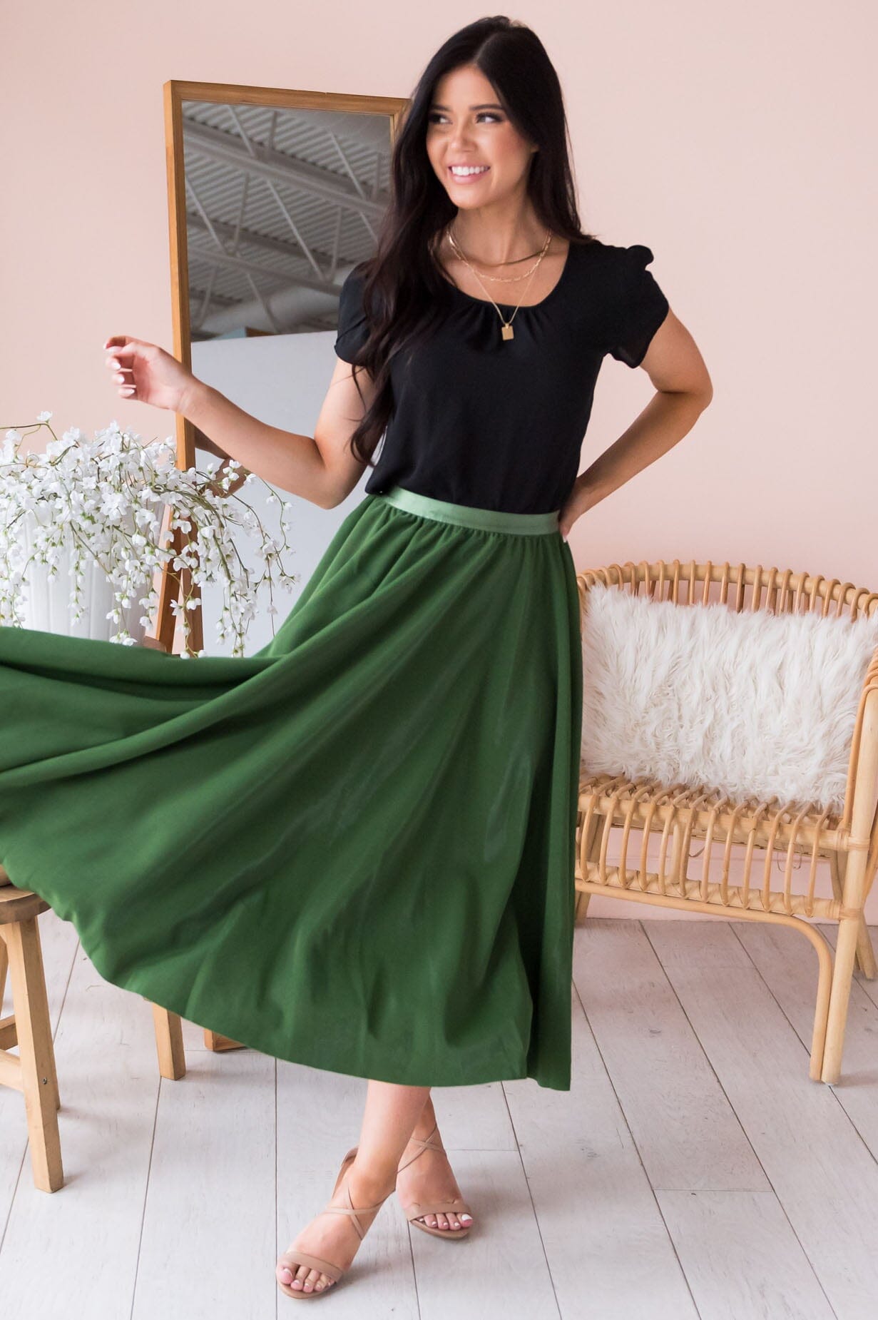 Full Of Charm Modest Circle Skirt