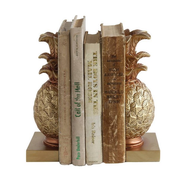 2pc Pineapple Bookend Set Bronze Storied Home