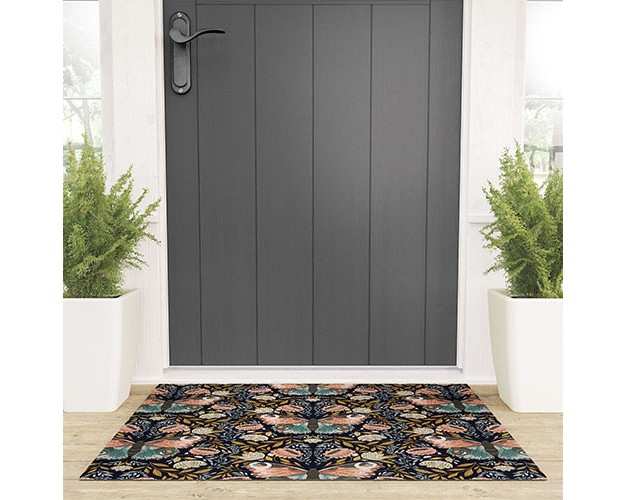 Avenie Morris Inspired Butterfly Iii Looped Vinyl Welcome Mat Society6