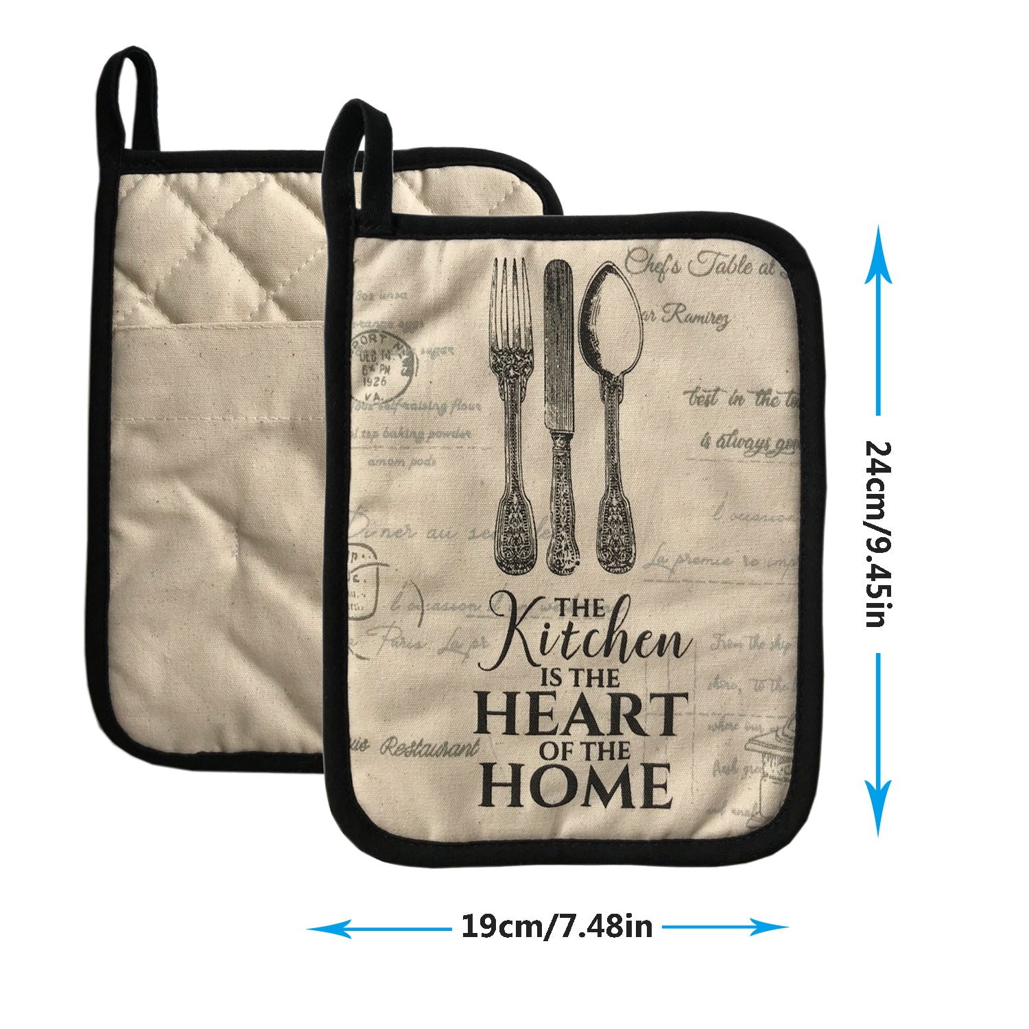 Kitchen Oven Mitts and Potholders BBQ Gloves-Oven Mitts and Pot Holders for Cooking  (2 Oven Mitts + 2 Pot Holder Sets Heat Insulation Pads White)