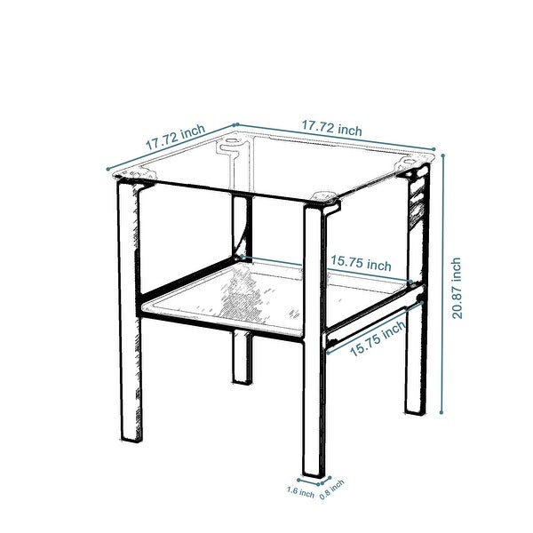 Glass Two Layer Tea Table Corner Table Living Room Side Table