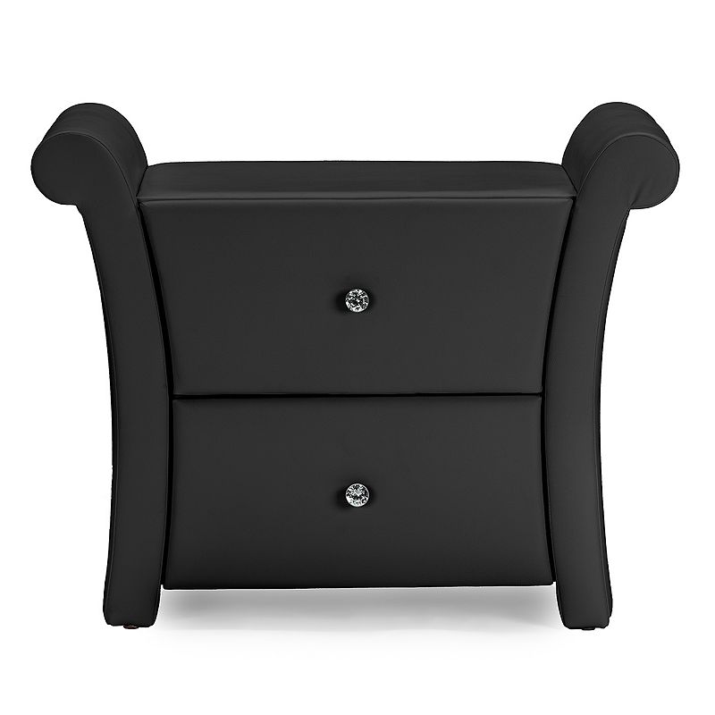 Baxton Studio Victoria Matte Finish Faux-Leather Nightstand