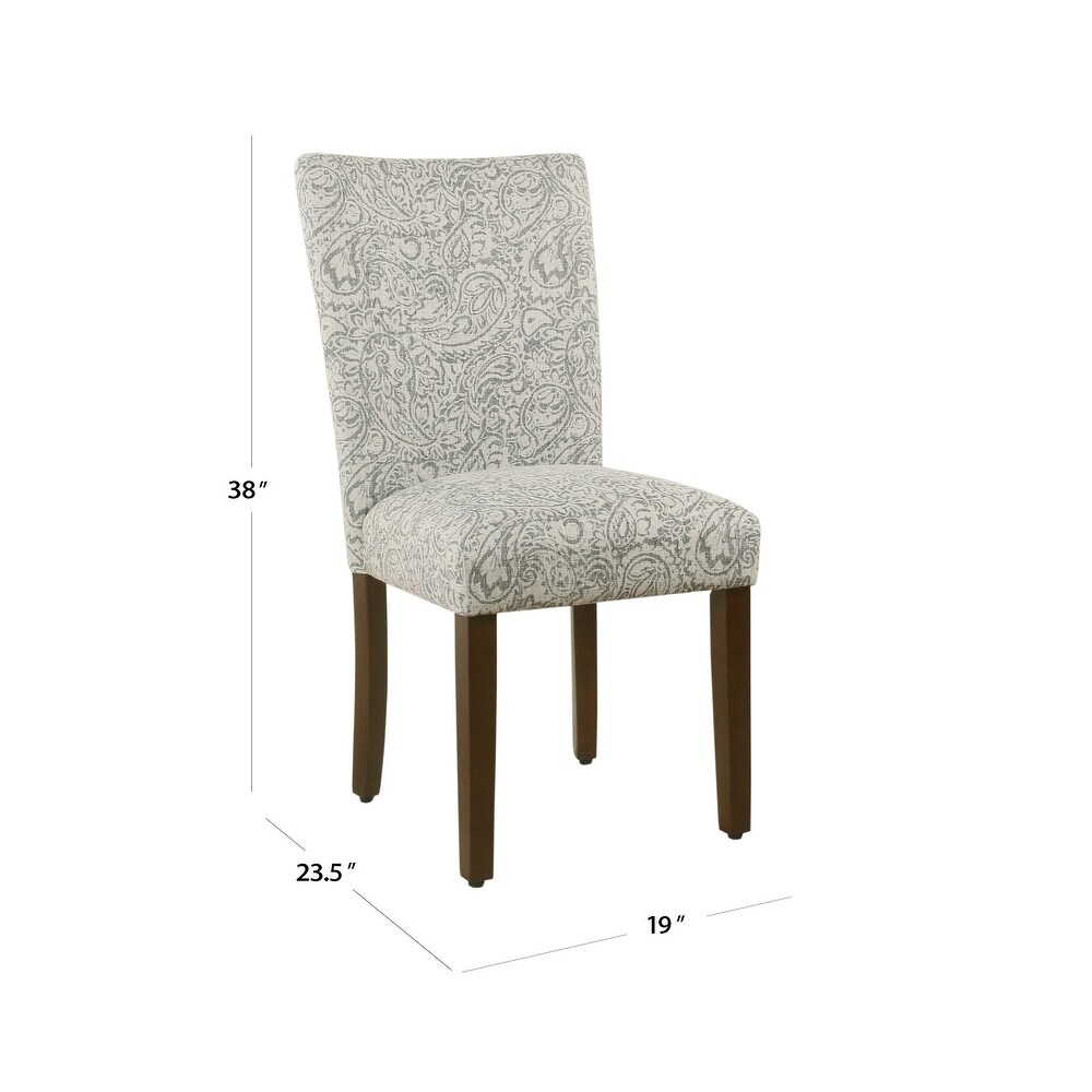 HomePop Parsons Dining Chair   Gray Floral (set of 2)