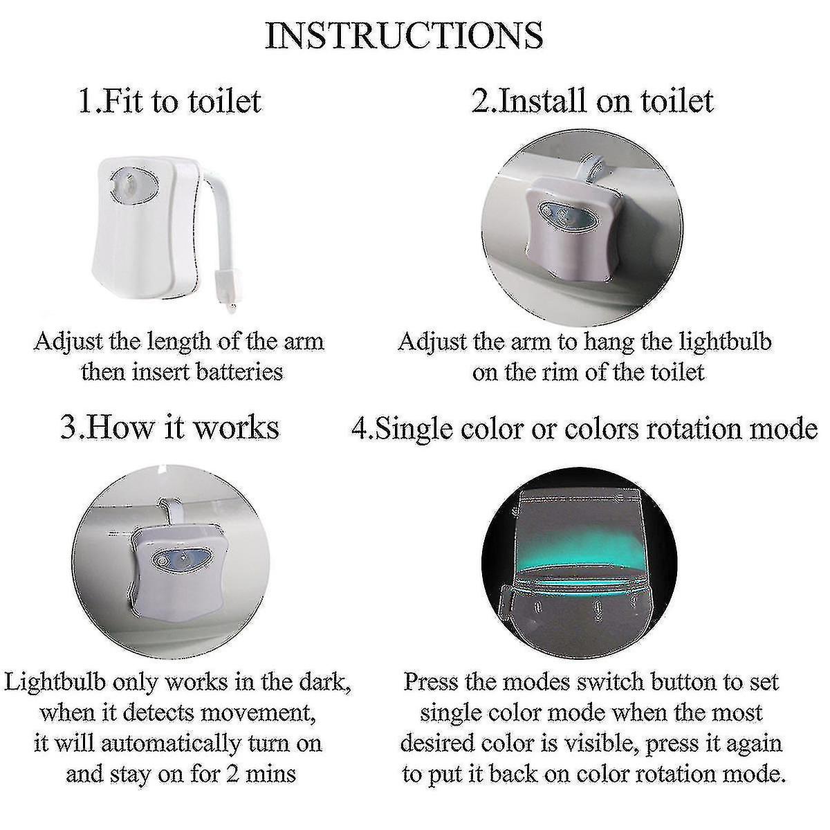 Led Toilet Night Light， Motion Activated Light Detection Light