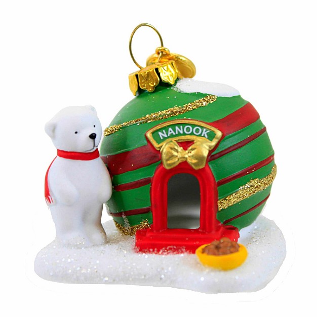 Department 56 Villages Nanook x27 s Home One Accessory 2 0 Inches North Pole Polar Bear 6009834 Porcelain Green