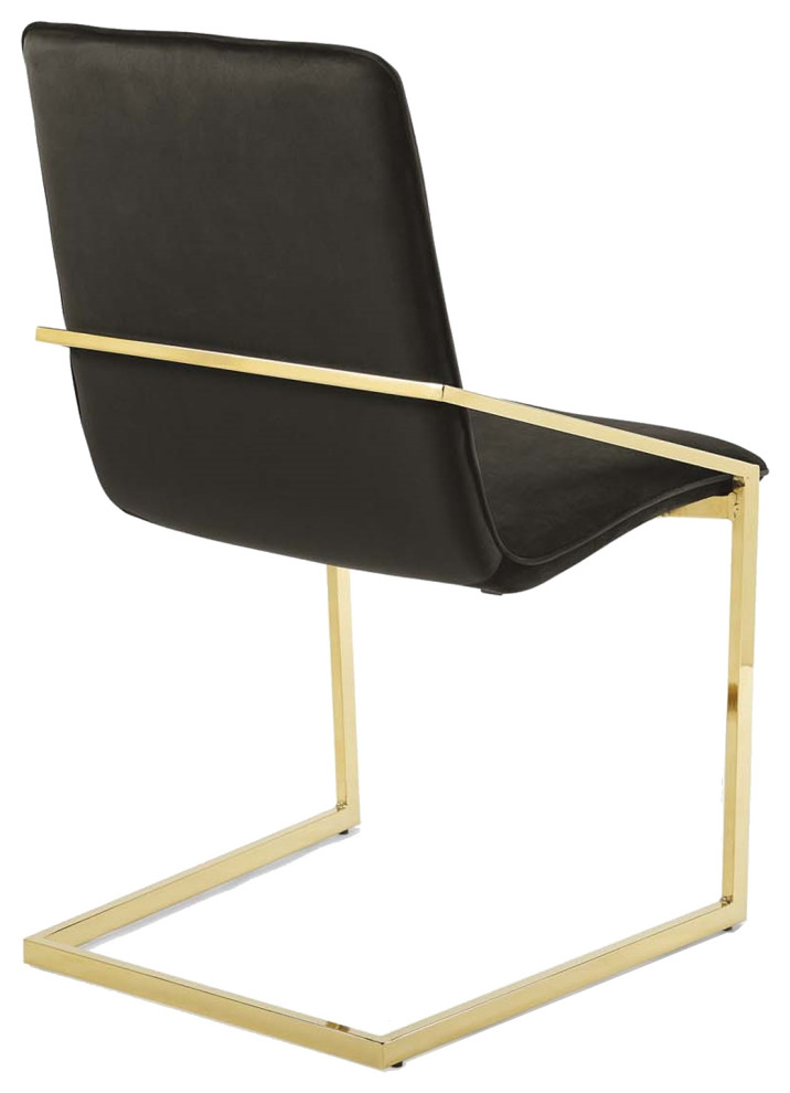 Velvet Dining Chair  Karina Pierre Side Chair  Glam Gold Guest Chair   Contemporary   Dining Chairs   by mod space furniture  Houzz
