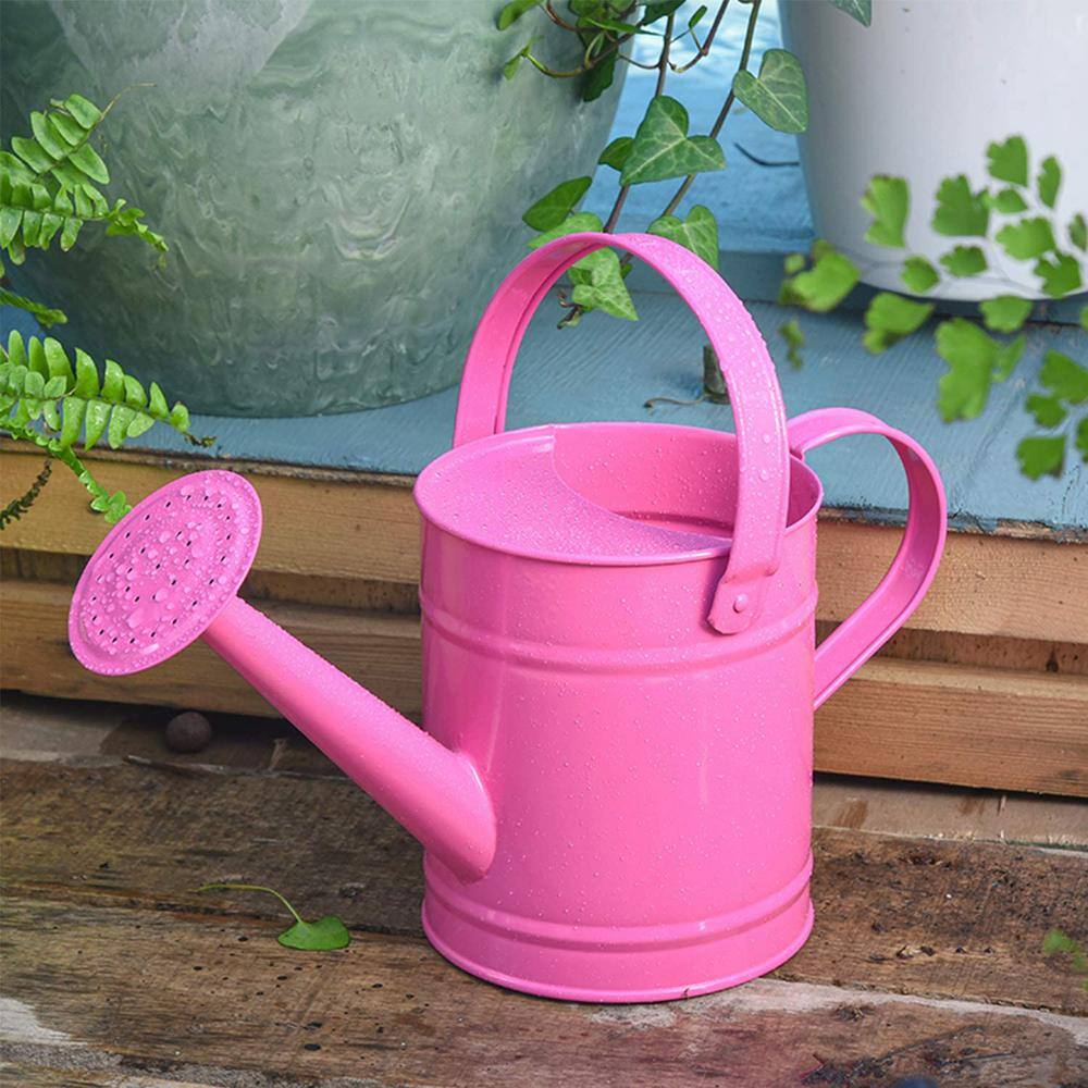 Cubilan 1.5 l Small Bright Pink Watering Can for Indoor Outdoor Plants Cute Little Kids Gardening Watering Cans B08SLWDGZV