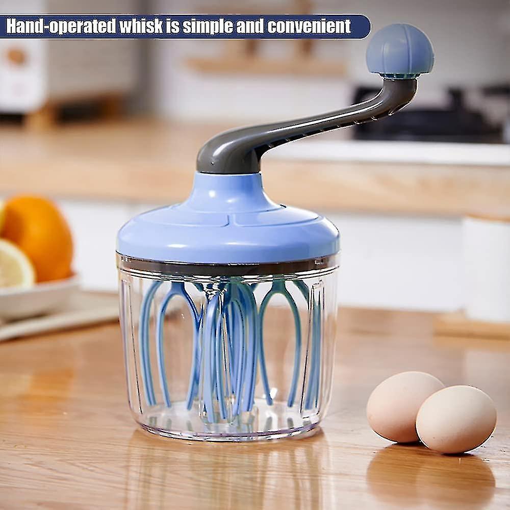 Rotary Hand Whisk Manual Whisk Egg Beater Rotary Handheld Egg Frother Mixer For Baking Cooking Easil