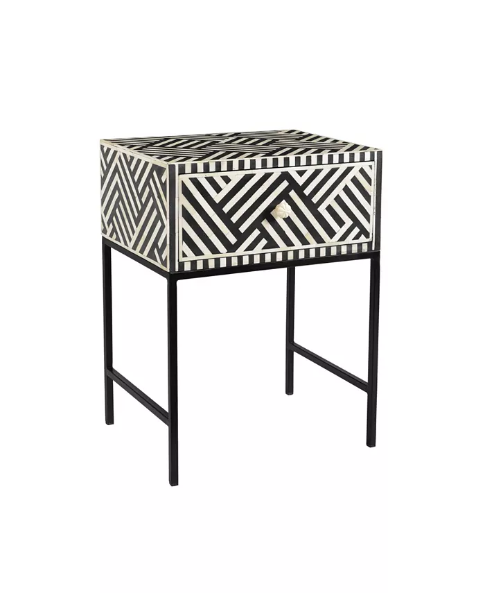 TOV Furniture Noire Bone-Inlay Side Tableandnbsp;