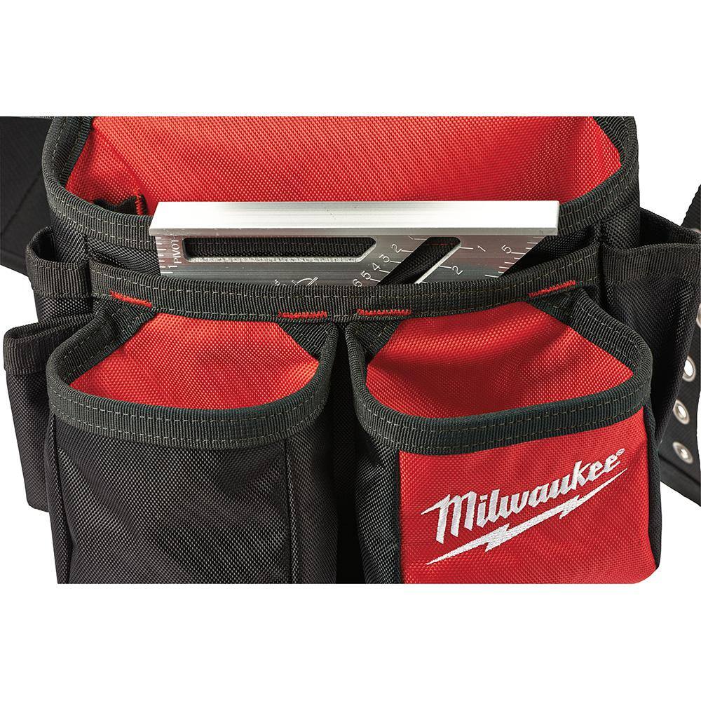 MW General Contractor Work Belt with Suspension Rig with 11 in. Compact Electricians Pouch 48-22-8120-48-22-8111