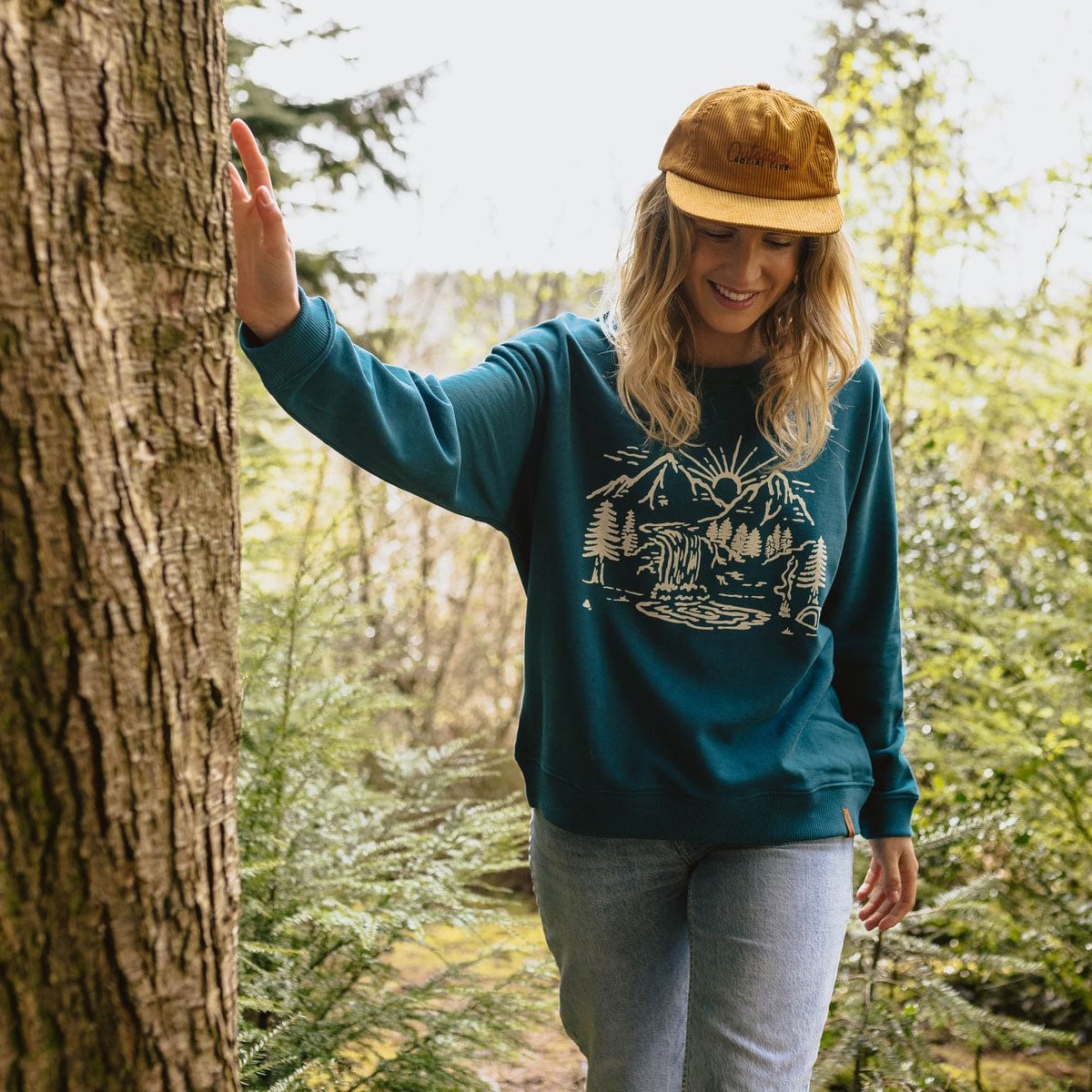 Early Riser Recycled Cotton Oversized Sweatshirt - Blue Coral