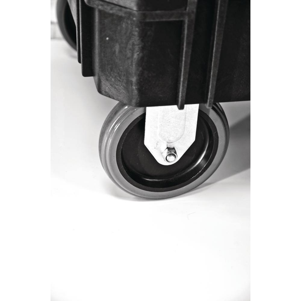 Husky 2-Tier Plastic 4-Wheeled Service Cart in Black 12603