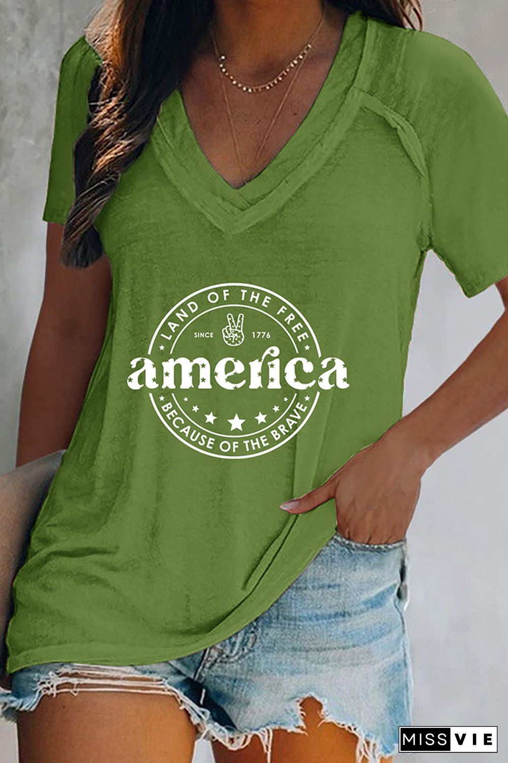 America Land Of The Free Because Of The Brave Graphic Tee