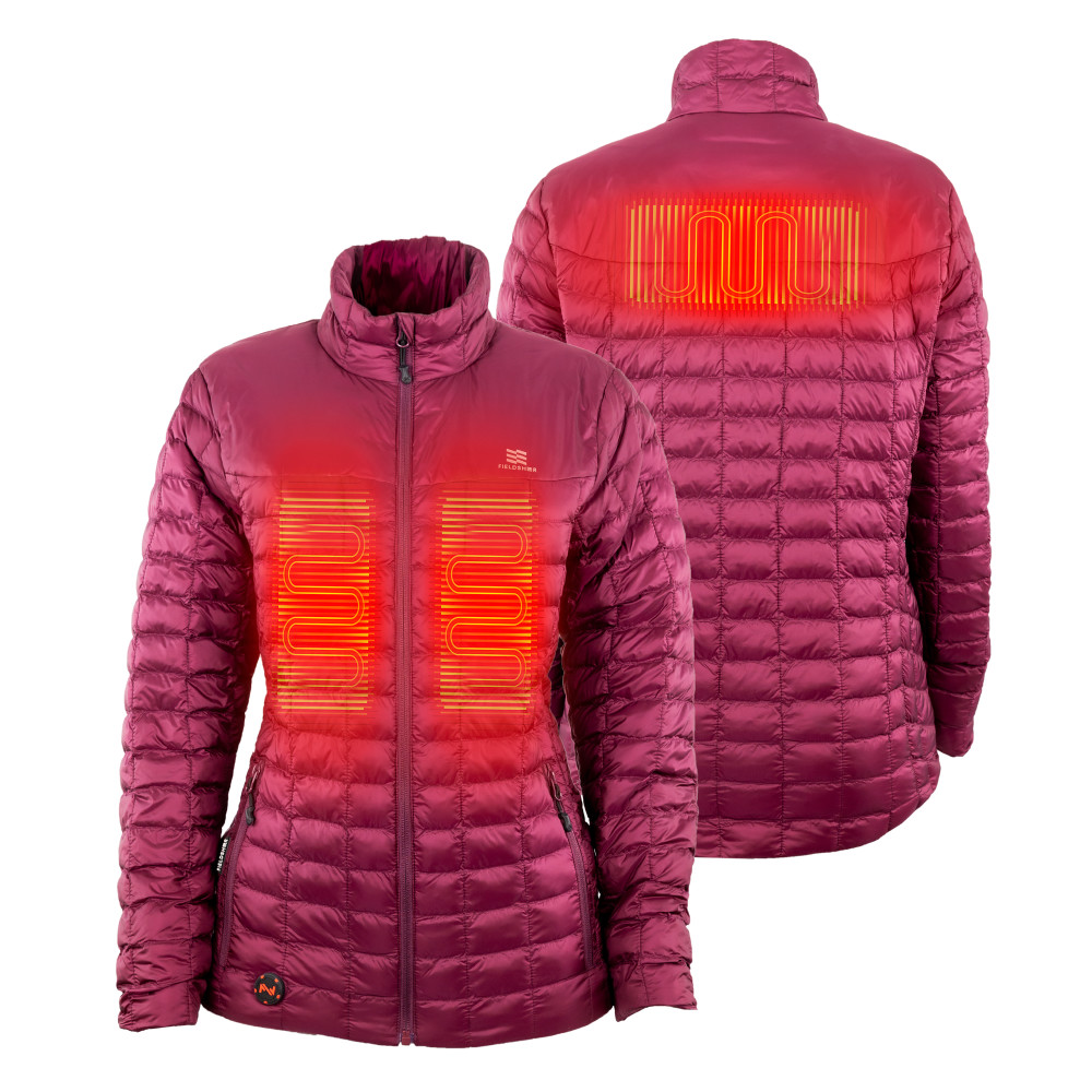 Backcountry Heated Jacket Womenand#8217;s 7.4 Volt Burgandy Small ;