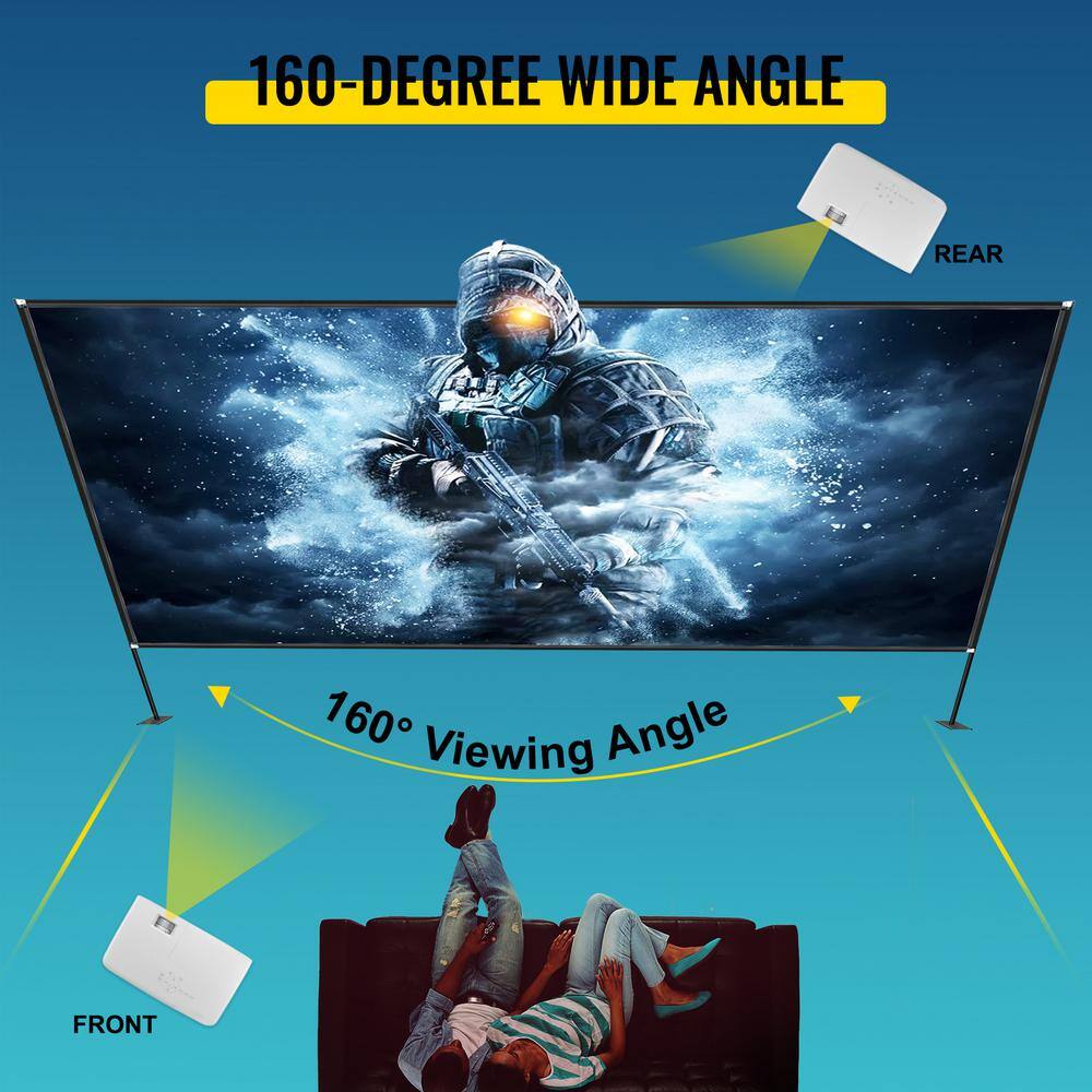 VEVOR 180 in. Movie Screen with Stand Portable Projector Screen 16:9 4K HD Wide Angle Outdoor Movie Screen with Storage Bag DSTPMYC180WDPDVTFV0