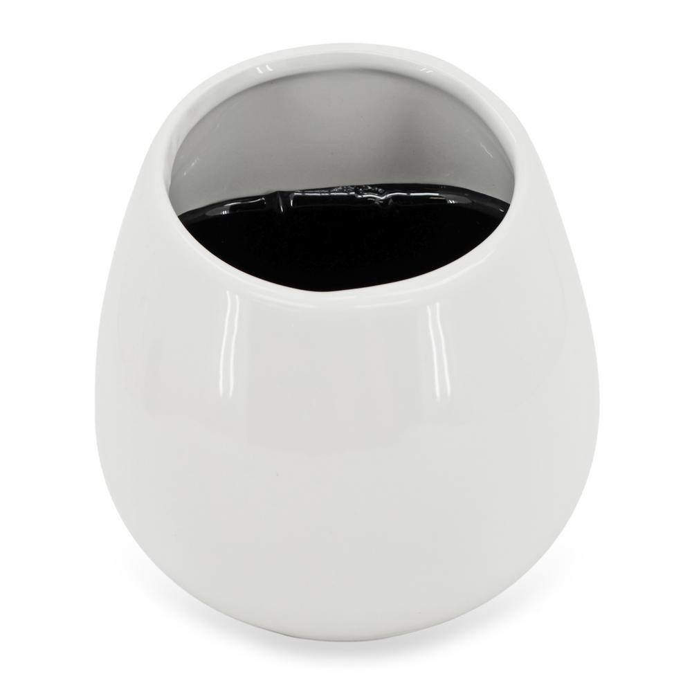 Arcadia Garden Products Round 5 12 in. x 6 in. White Ceramic Wall Planter WP06W