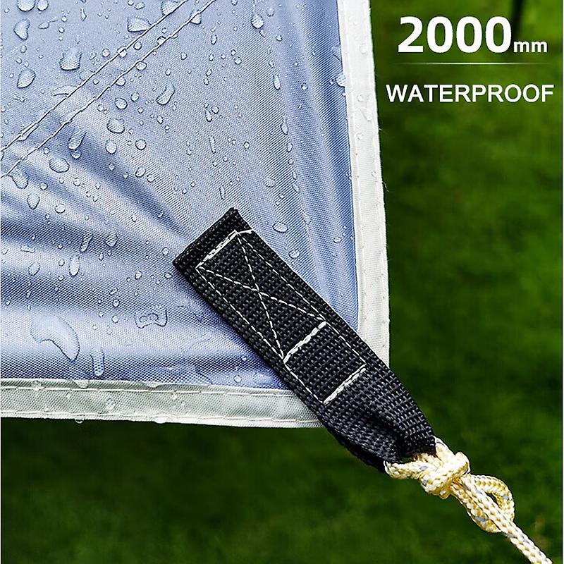 Born Pretty 5.2x4.5m Large Silver Coating Tarp Waterproof Hexagonal Awning Camping Outdoor Shade Tarpaulin Tent Shelter Sunshade Flysheet