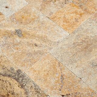 MSI Tuscany Scabas Pattern Tumbled Travertine Paver Kits (120 Pieces160 sq. ft.Pallet) LPAVTSCA10KITS