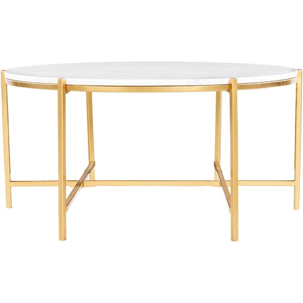 Tresana Marble and Matte Metal Modern Hand Crafted Center Table