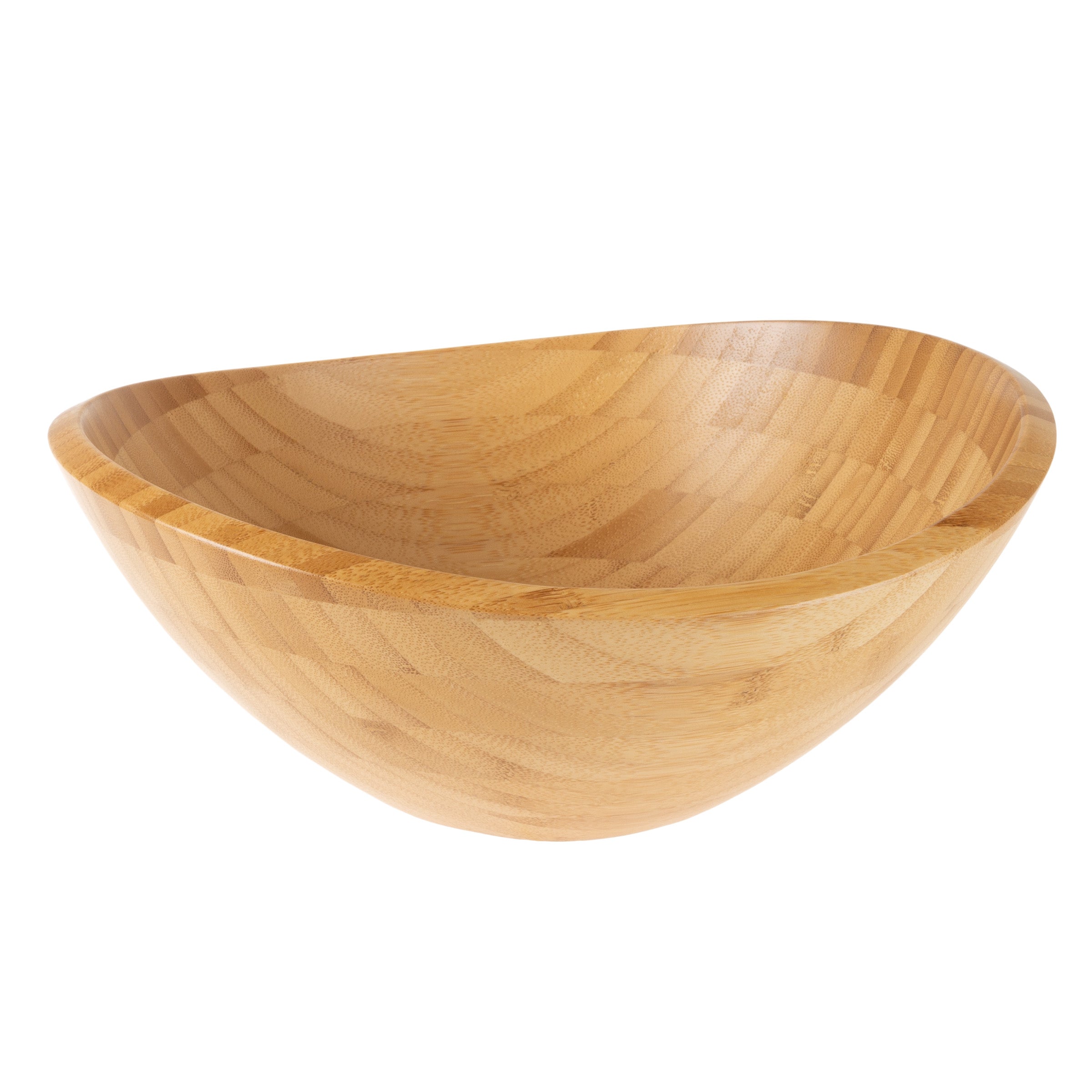 Classic Cuisine Large Bamboo Serving Bowl - Oval Wood Dish for Salad