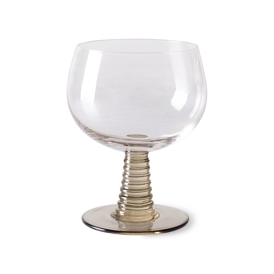 Wine glass - green - low stem