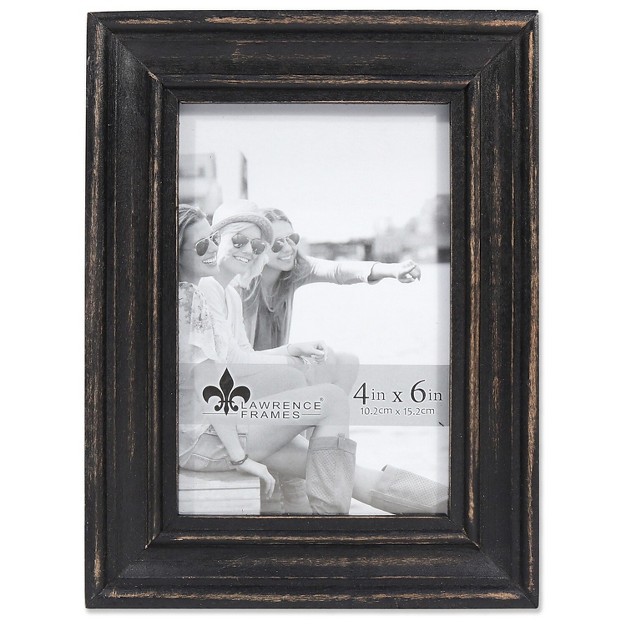 Lawrence Frames 4 quot w X 6 quot h Durham Weathered Black Wood Picture Frame 746546