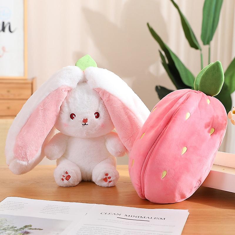 Creative Funny Doll Carrot Rabbit Plush Toy Cute Carrot Strawberry Turn Into Rabbit Plush Toy