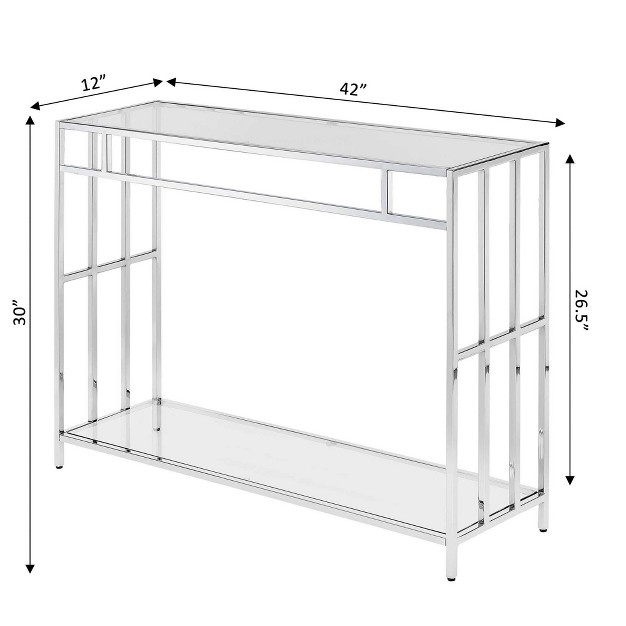 Mission Glass Console Table Chrome Breighton Home