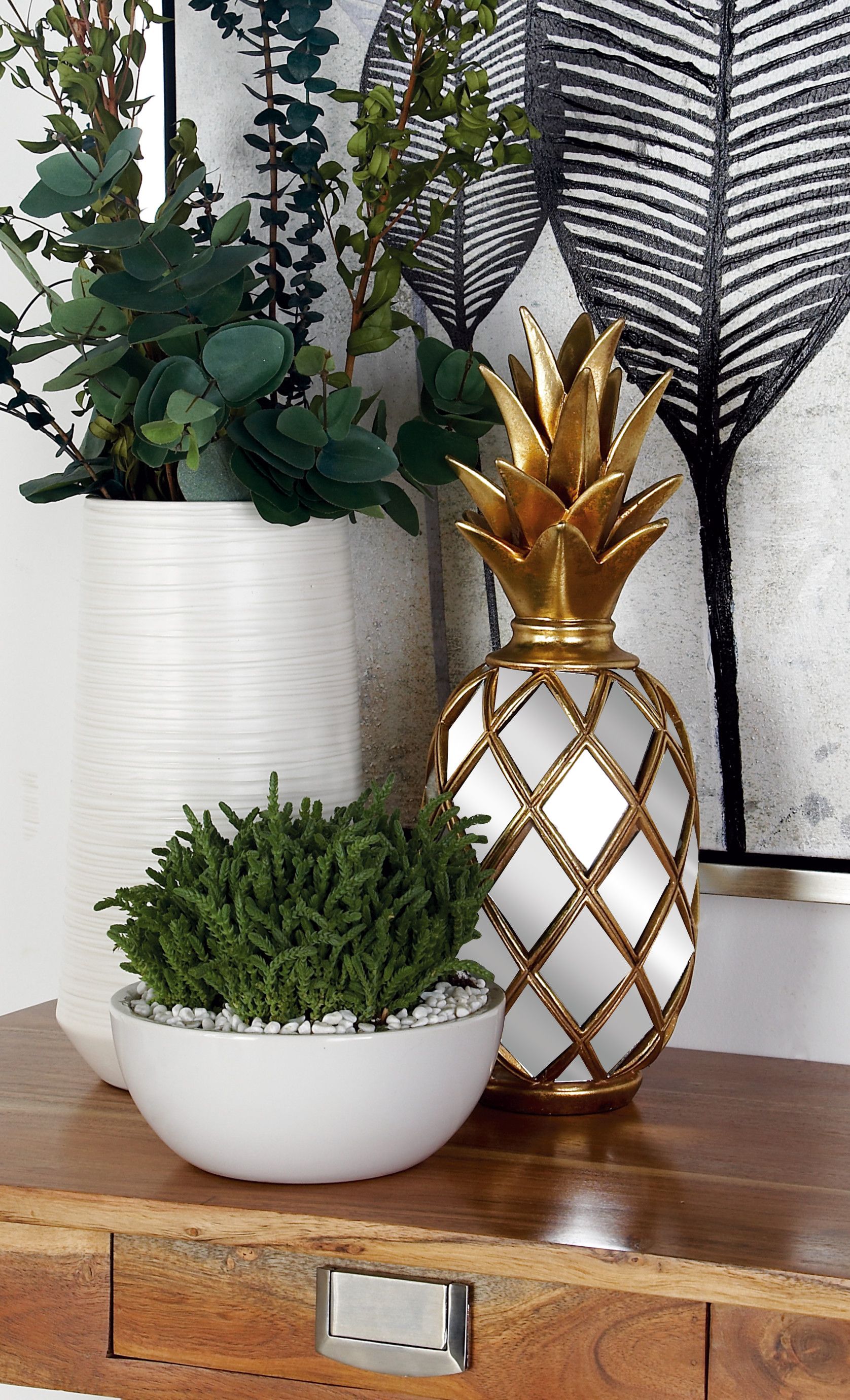 Gold Mirror Glam Decorative Pineapple 15 X 5 X 5