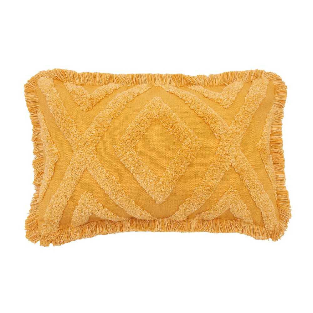 Carol and Frank Link Ochre Yellow Throw Pillow