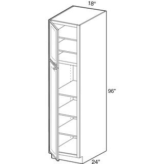 Home Decorators Collection Newport Assembled 18x96x24 in. Plywood Shaker Utility Kitchen Cabinet Soft Close Left in Painted Pacific White U182496L-NPW