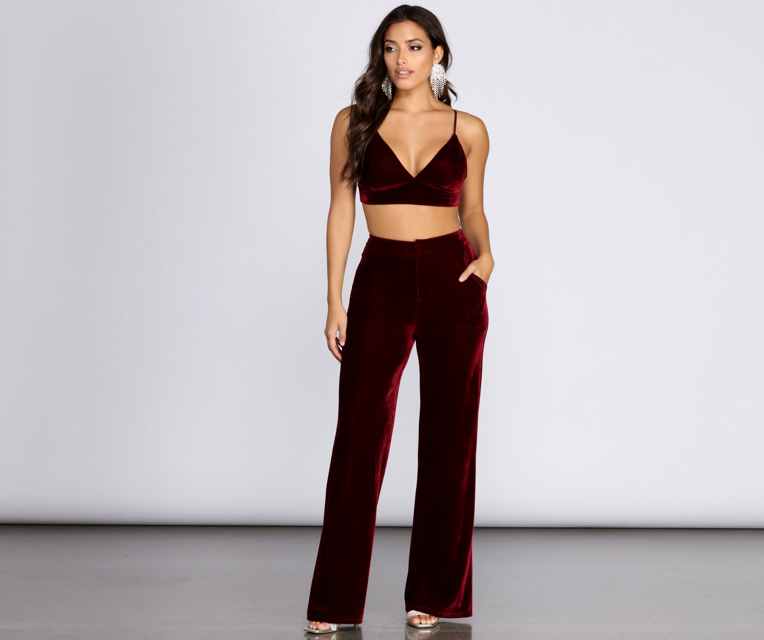 Velvet Glamour High Waist Pants