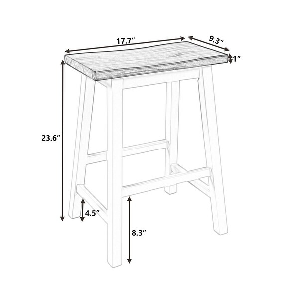 2-piece Counter Height Wood Kitchen Dining Stools