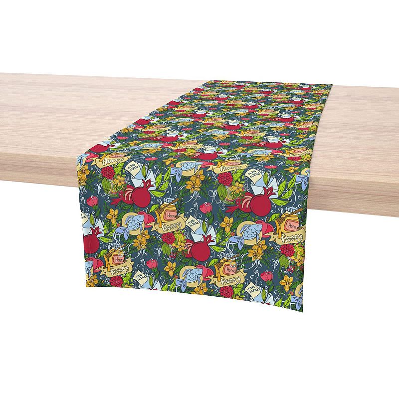 Table Runner， 100% Polyester， 12x72， Happy Jewish New Year