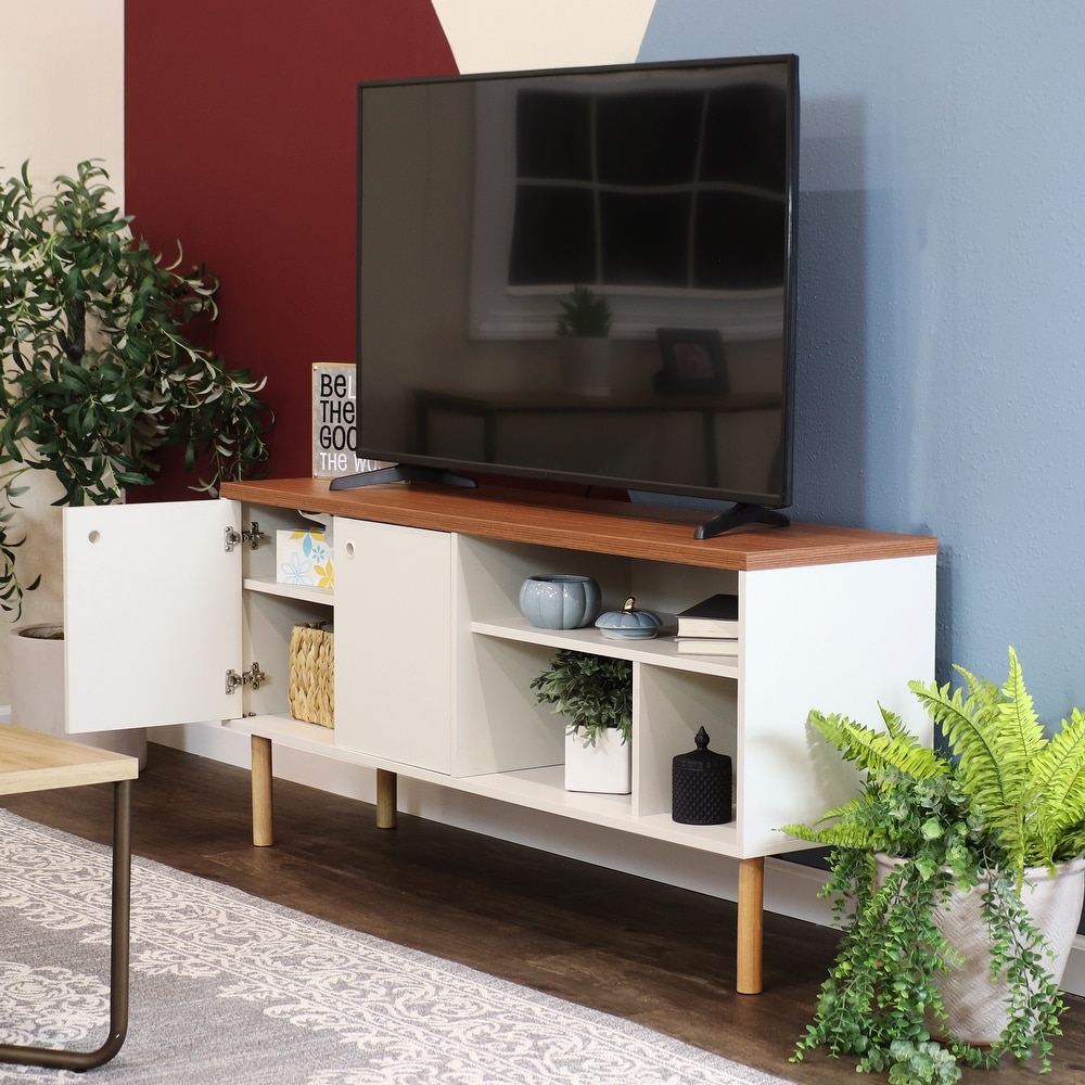 Sunnydaze Mid Century Modern TV Stand Media Console for 55\